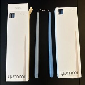 New Ice Blue Yummi 15” Taper Candles – 2 Sets (24 Total)